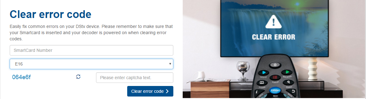 How to clear Error codes on DSTV
